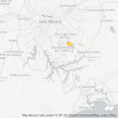 09030-000 Mapa de calor de densidad empresarial