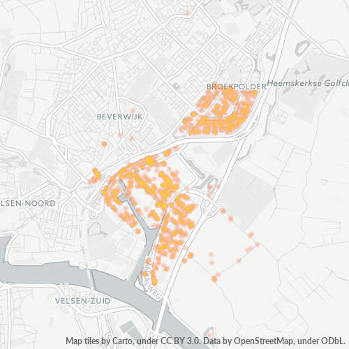Heatmap voor postcode 1948