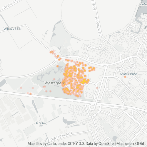 Heatmap voor postcode 2716