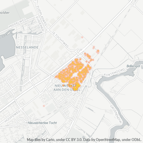 Heatmap voor postcode 2914