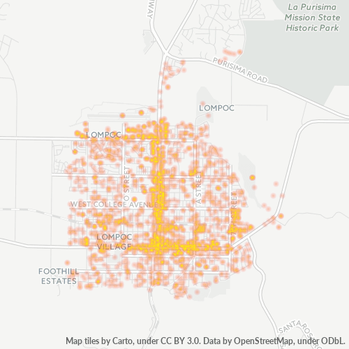 93436 Business Density Heatmap