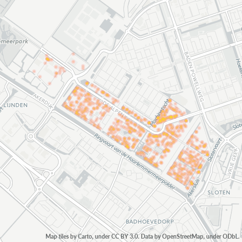 Heatmap voor postcode 1060