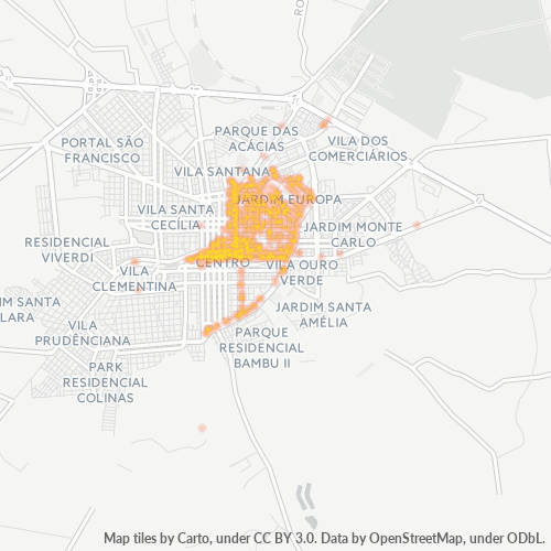 19814-000 Mapa de calor de densidad empresarial