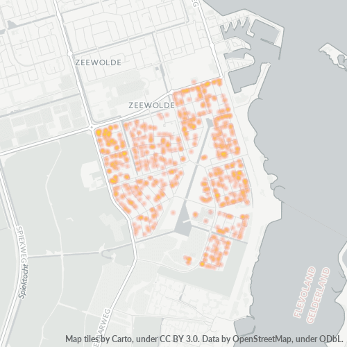 Heatmap voor postcode 3892