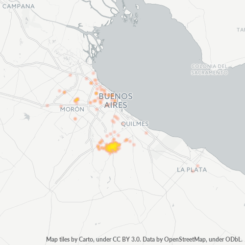 1852 Mapa de calor de densidad empresarial