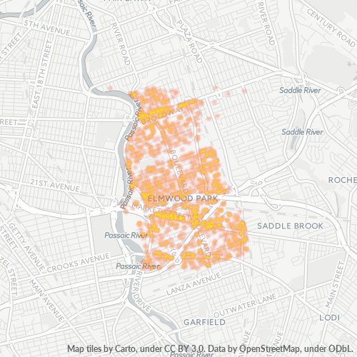 07407 Business Density Heatmap