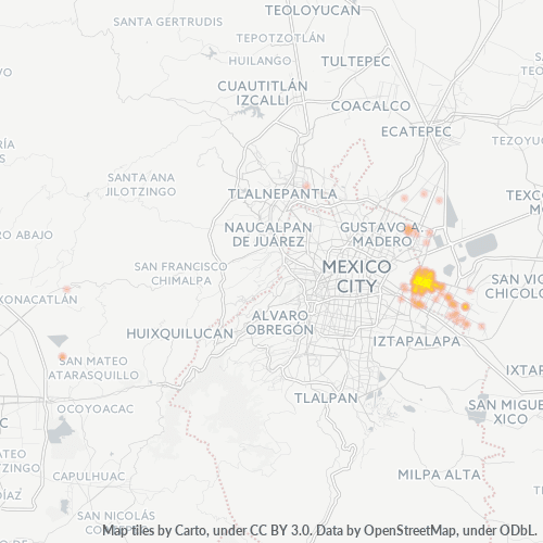 57210 Mapa de calor de densidad empresarial