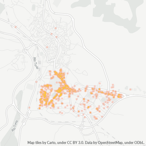 Mapa de calor para código postal 44002
