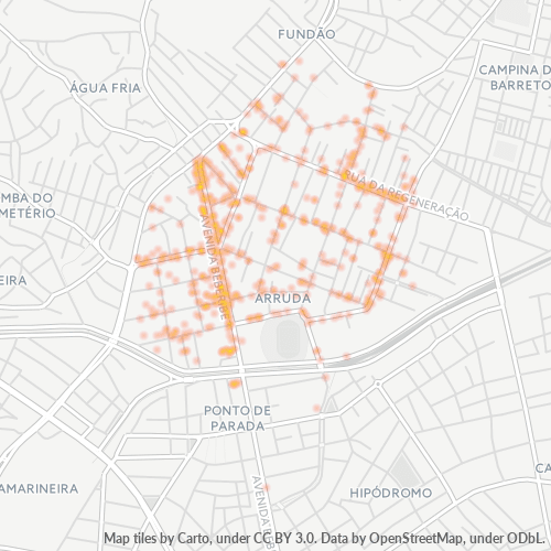 52120-000 Mapa de calor de densidad empresarial