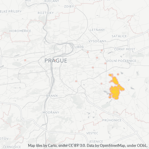 109 00 Mapa hustoty obchodu