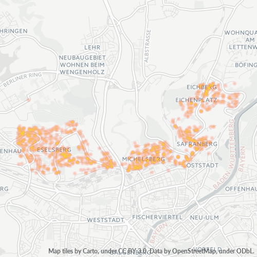 Heatmap für plz 89075