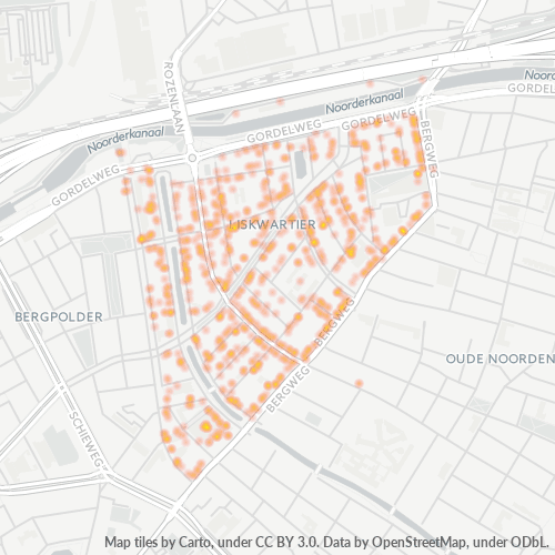 Heatmap voor postcode 3037