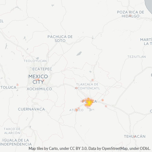72530 Mapa de calor de densidad empresarial