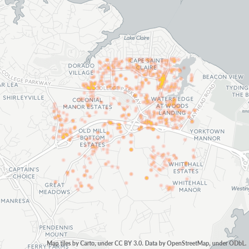 21409 Business Density Heatmap