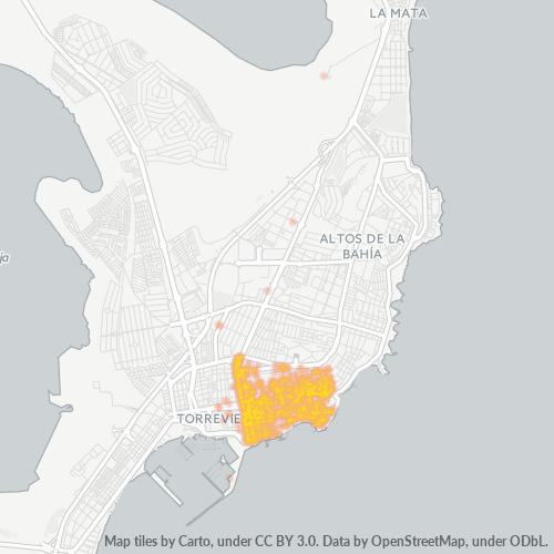 Mapa de calor para código postal 03182