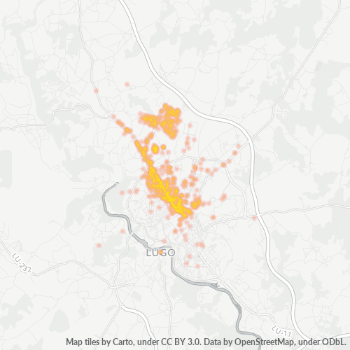 Mapa de calor para código postal 27003