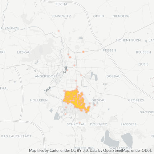 Heatmap für plz 06132
