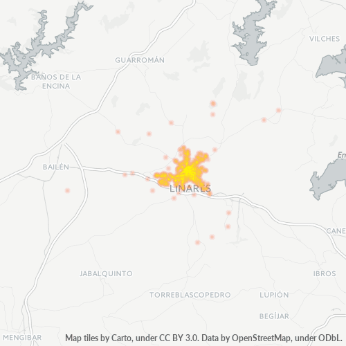 Mapa de calor para código postal 23700