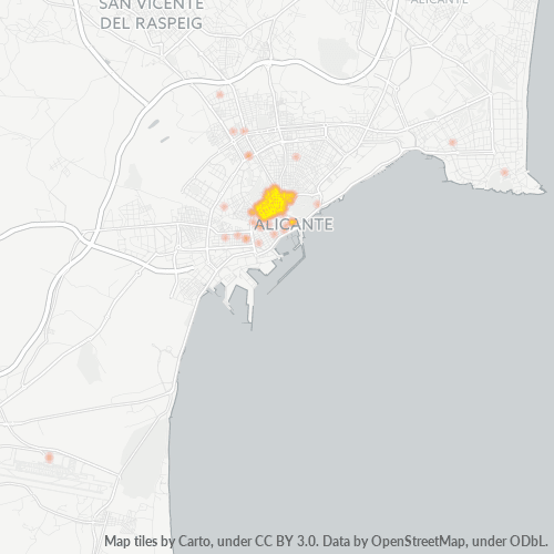 03004 Mapa de calor de densidad empresarial