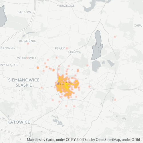 42-500 Mapa intensywności działalności gospodarczej