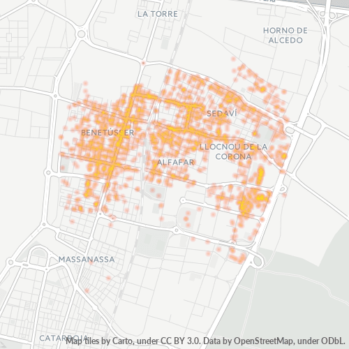 46910 Mapa de calor de densidad empresarial