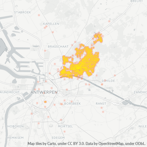 Heatmap voor postcode 2900