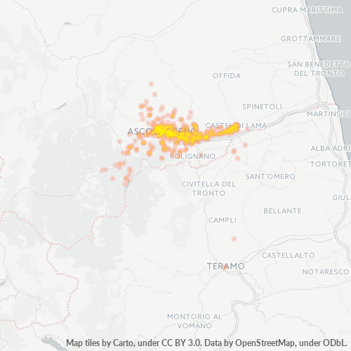 Mappa di calore per cap 63100