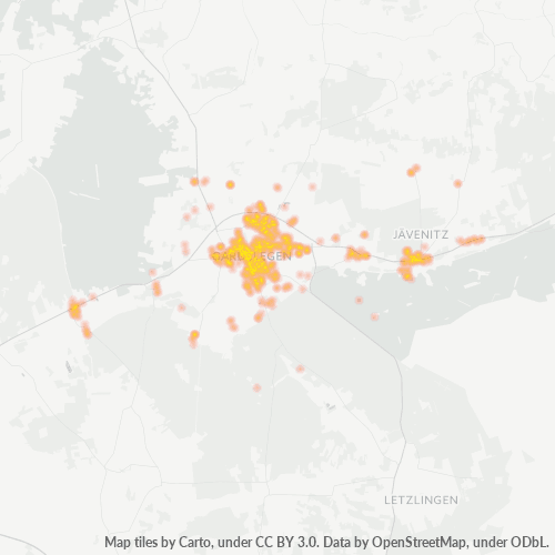 39638 Standortdichte-Heatmap