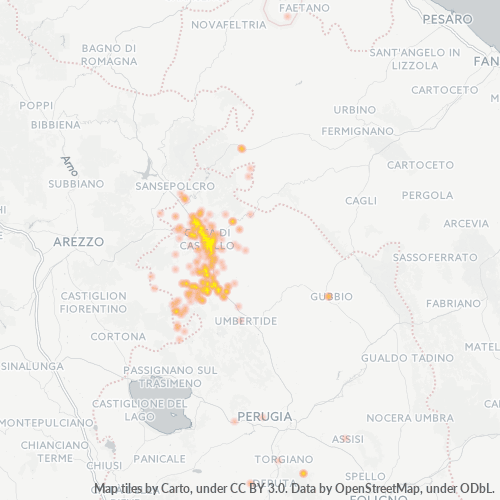 Mappa di calore per cap 06012