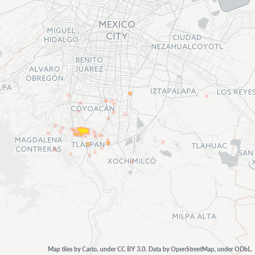 14030 Mapa de calor de densidad empresarial
