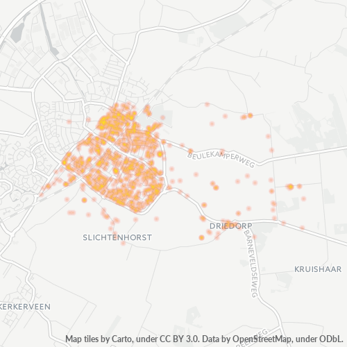 Heatmap voor postcode 3862