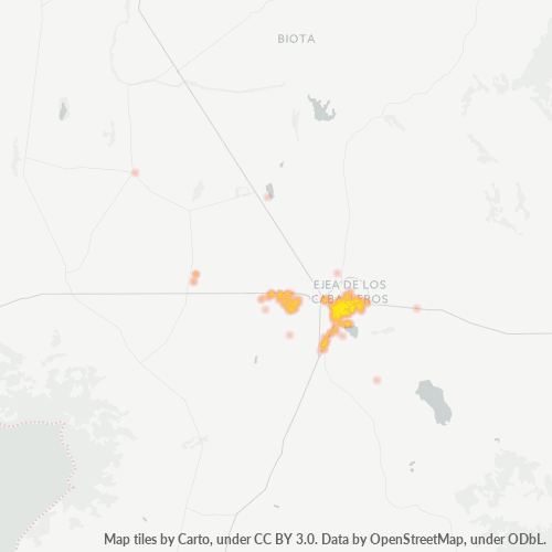 50600 Mapa de calor de densidad empresarial