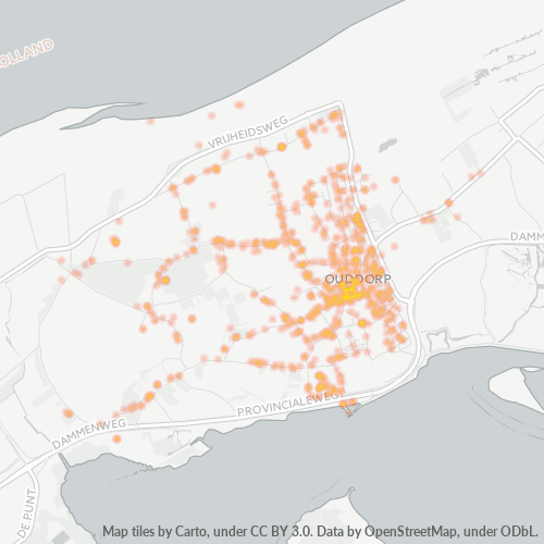 Heatmap voor postcode 3253
