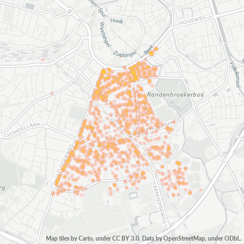 Heatmap voor postcode 3817