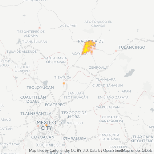 42083 Mapa de calor de densidad empresarial