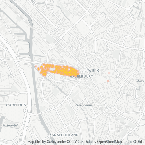 Heatmap voor postcode 3532