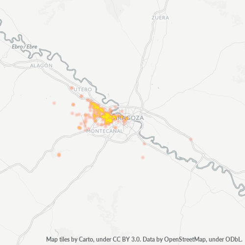 Mapa de calor para código postal 50011