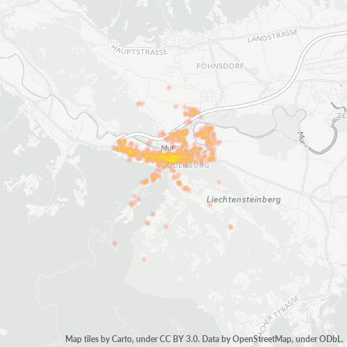 Heatmap für postleitzahl 8750