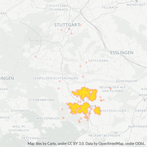 Heatmap für plz 70794
