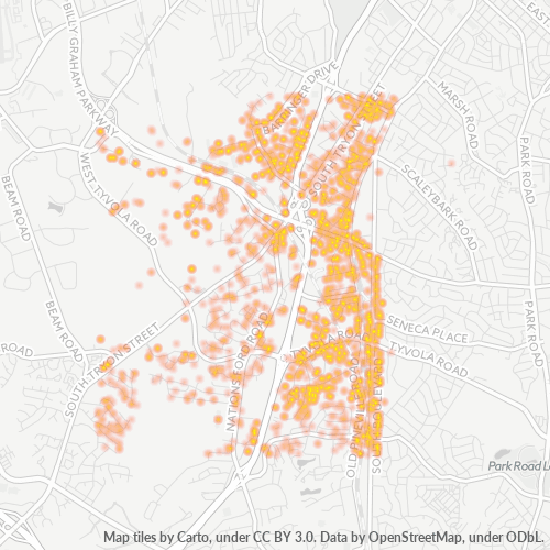 28217 Business Density Heatmap