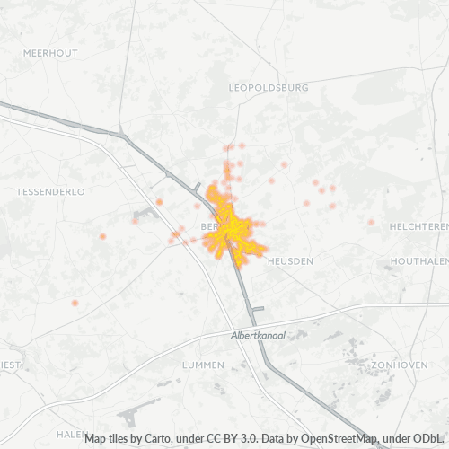Heatmap voor postcode 3580