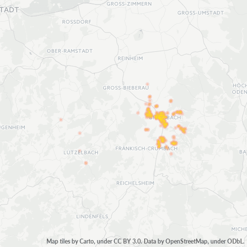 Heatmap für plz 64395