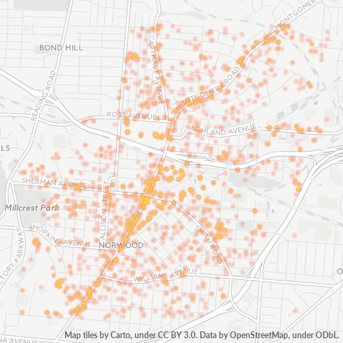 45212 Business Density Heatmap