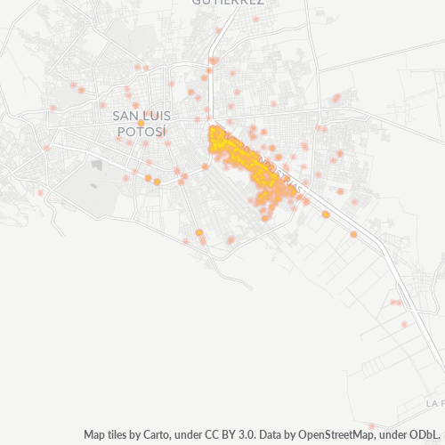 78399 Mapa de calor de densidad empresarial