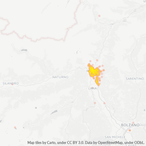 Mappa di calore per cap 39012
