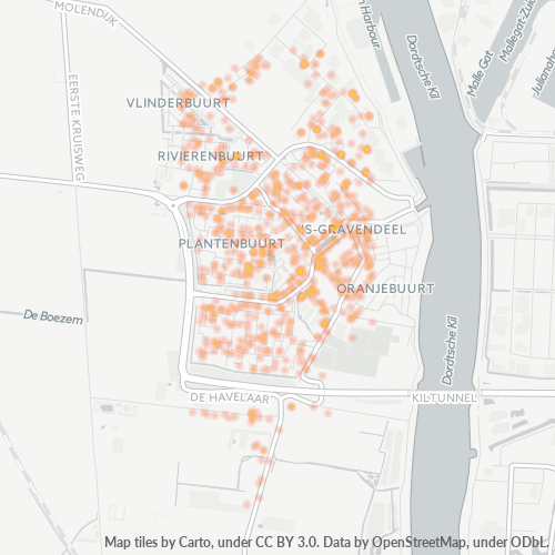 Heatmap voor postcode 3295