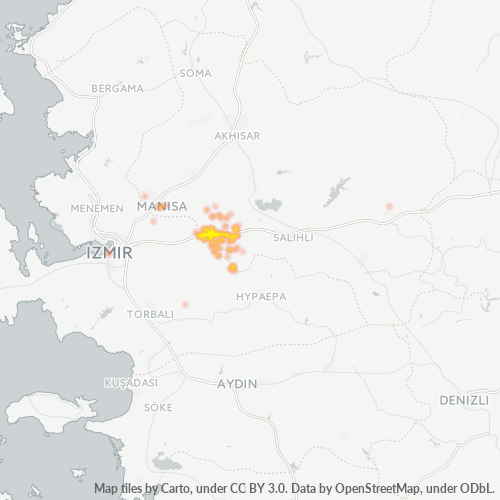 posta kodu 45400 için yoğunluk haritası