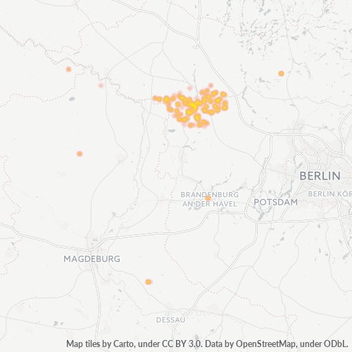 Heatmap für plz 16845