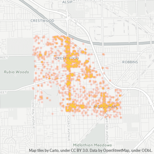 60445 Business Density Heatmap