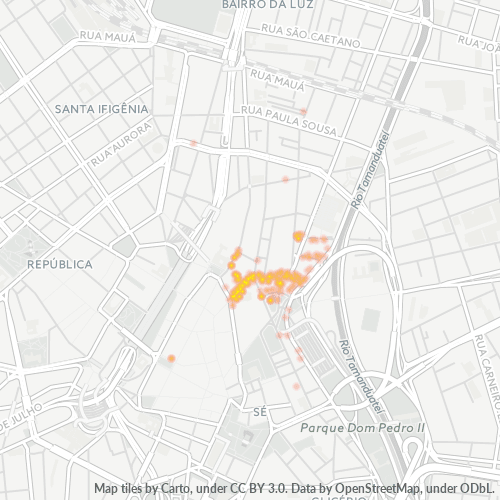 01022-000 Mapa de calor de densidad empresarial